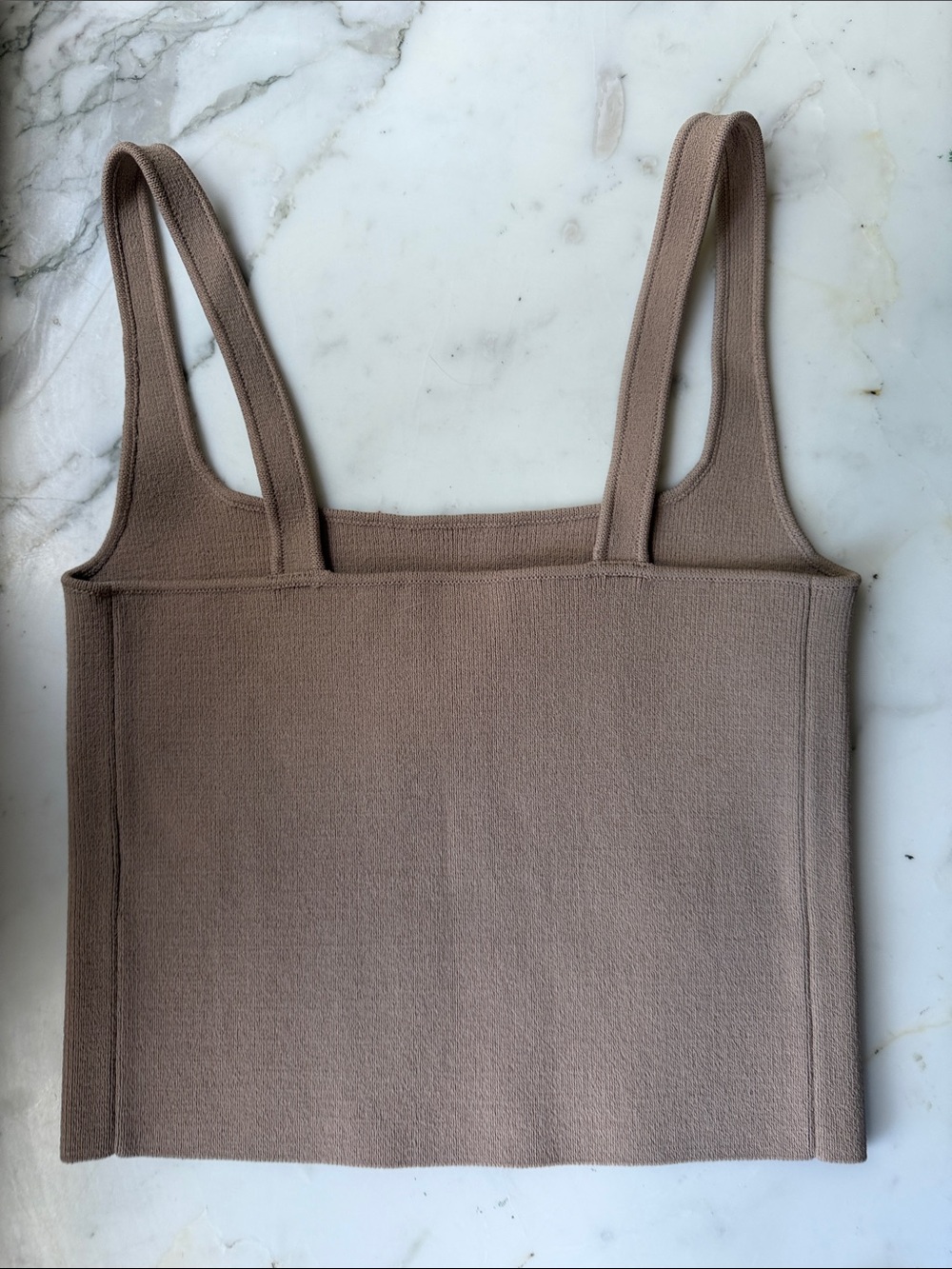 Scanlan Theodore Women’s Square Neck Knit Tank Top - Taupe - Picture 5 of 6